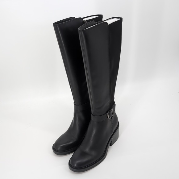 Vince Camuto Vianah2 Leather Suede Wide Calf Shaft Tall Boots Black Women's 9M - Picture 3 of 8